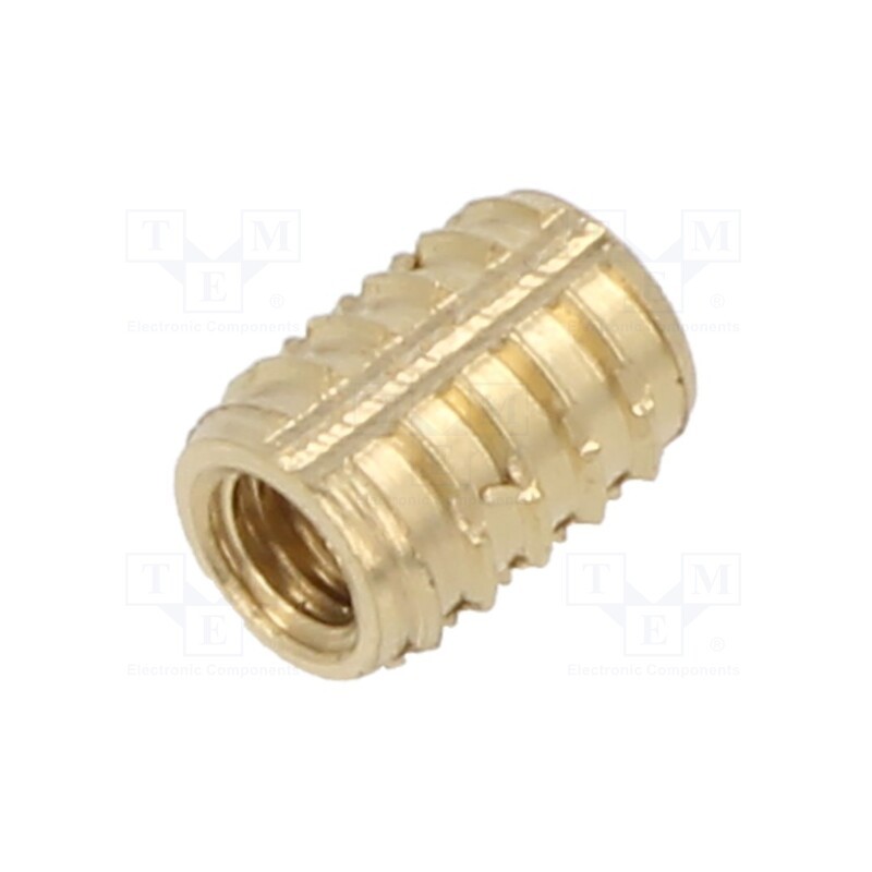 100 pcs : 170M3 - Threaded insert, brass, M3, L: 6.25mm, TRISERT®