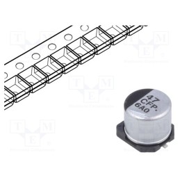 20 pcs : EEEFP1C470AP - Capacitor: electrolytic, low ESR, SMD, 47uF, 16VDC, Ø6.3x5.8mm