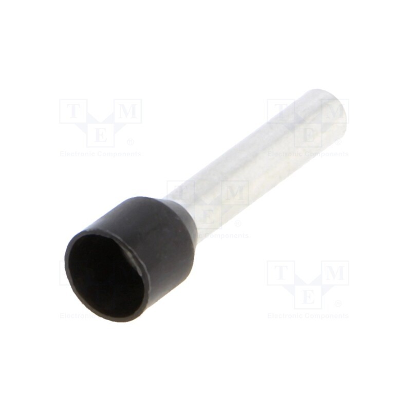 50 pcs : BM 00511 - Tip: bootlace ferrule, insulated, copper, 6mm2, 18mm, tinned, black
