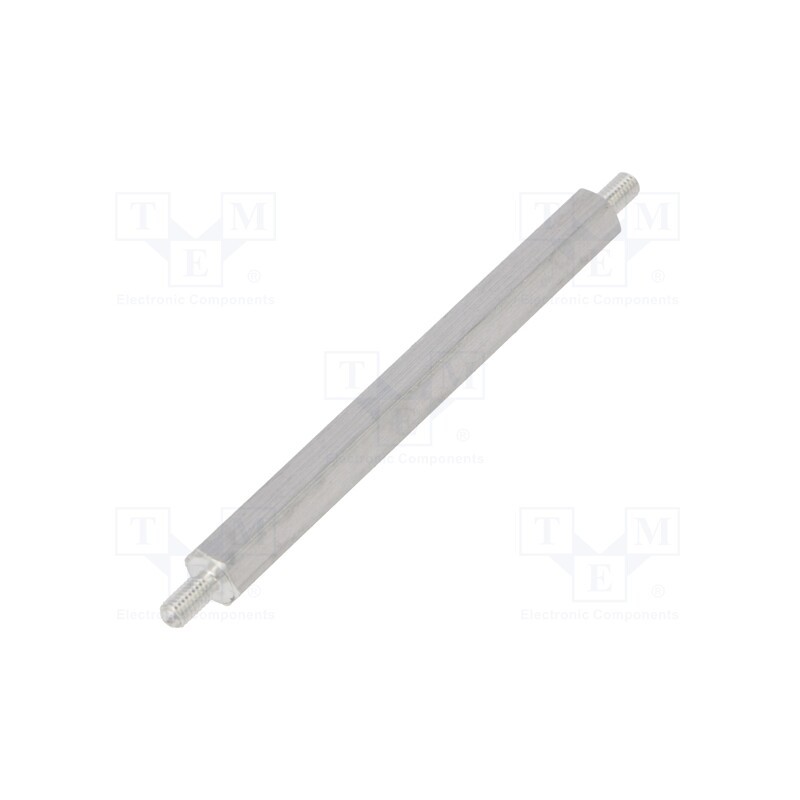 50 pcs : 435X60 - Screwed spacer sleeve, 60mm, Ext.thread: M3, hexagonal, aluminium