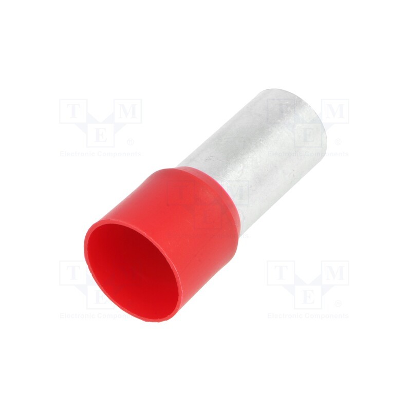 10 pcs : BM 00520 - Tip: bootlace ferrule, insulated, copper, 95mm2, 25mm, tinned, red