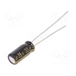 50 pcs : EEUFM1V330 - Capacitor: electrolytic, low ESR, THT, 33uF, 35VDC, Ø5x11mm, ±20%