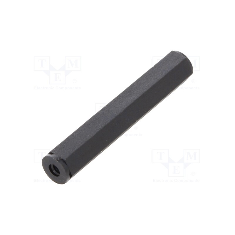 50 pcs : 181X30 - Screwed spacer sleeve, hexagonal, polyamide, M2, L: 30mm, black