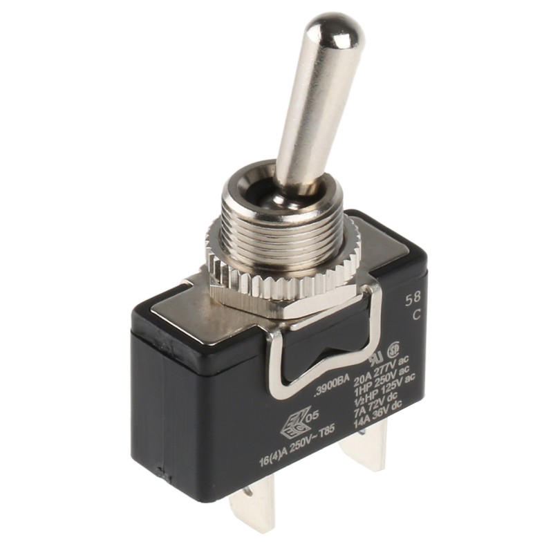 1 pcs - Arcolectric (Bulgin) Ltd Toggle Switch, Panel Mount, On-Off, SPST, Tab Terminal