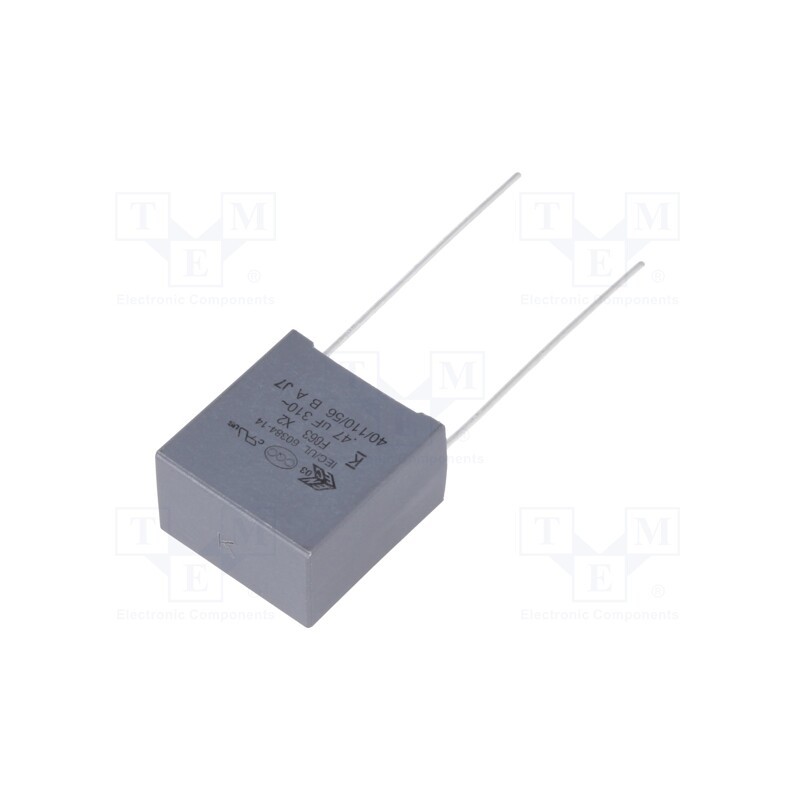 10 pcs : F863BW474K310ALW0L - Capacitor: polypropylene, 0.47uF, 18x19x11mm, THT, ±10%, 15mm, F863
