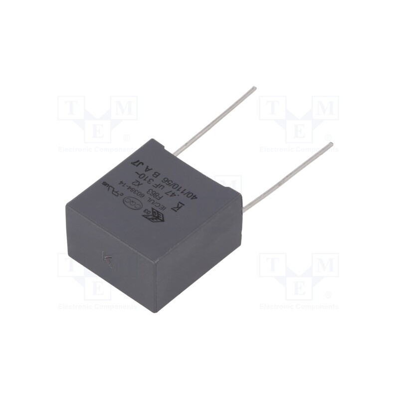 10 pcs : F863BW474K310R - Capacitor: polypropylene, 0.47uF, 18x19x11mm, THT, ±10%, 15mm, F863