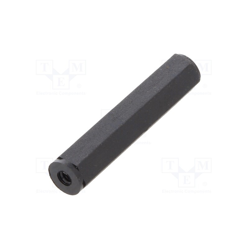 50 pcs : 181X25 - Screwed spacer sleeve, hexagonal, polyamide, M2, L: 25mm, black