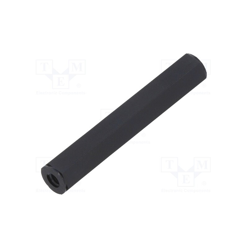50 pcs : 187X50 - Screwed spacer sleeve, hexagonal, polyamide, M4, L: 50mm, black