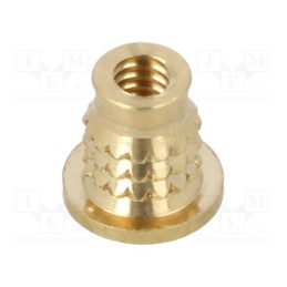 100 pcs : 071M2 - Threaded insert, brass, M2, BN 37901, L: 4.2mm, MULTISERT®