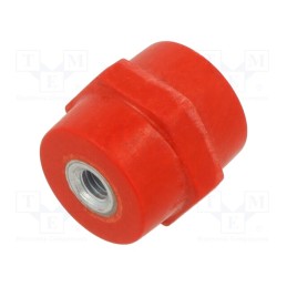 10 pcs : QHEP03510 - Support insulator, L: 35mm, Ø: 26mm, 1.4kV, UL94V-0, Body: red