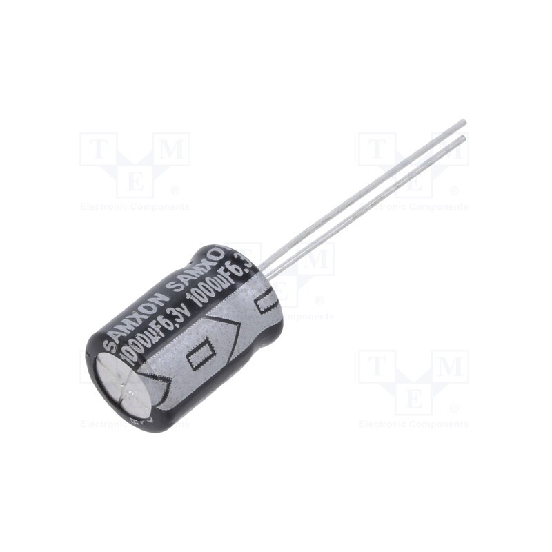 50 pcs : ESK108M0JF12RRS0P1R - Capacitor: electrolytic, THT, 1mF, 6.3VDC, Ø8x16mm, ±20%, -40÷105°C