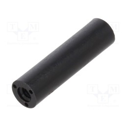 50 pcs : 181RDX15 - Spacer sleeve, cylindrical, polyamide, M2, L: 15mm, Øout: 4mm, black