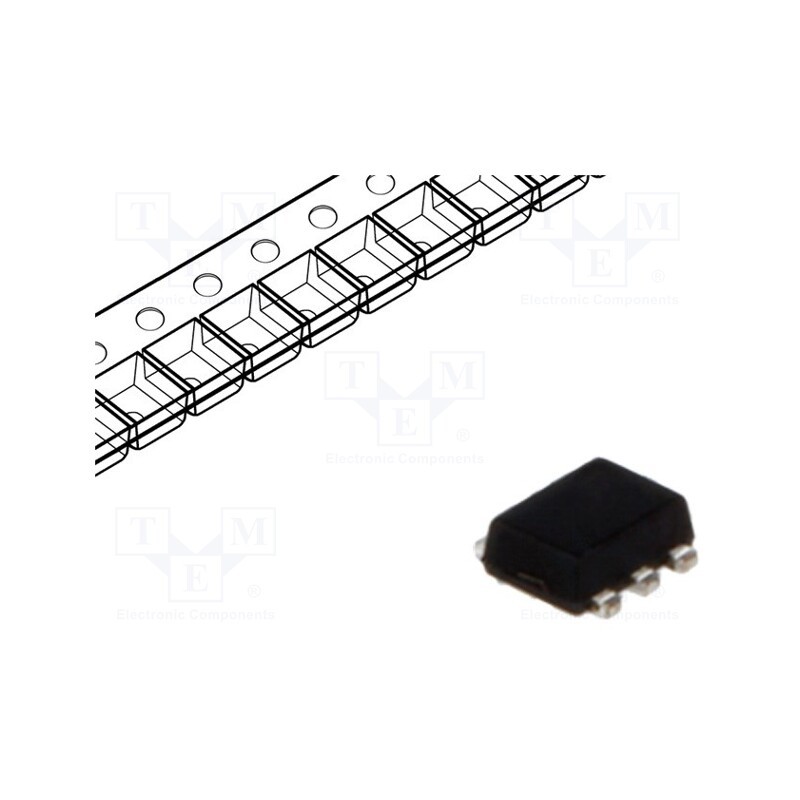 10 pcs : RCLAMP0502A.TCT - Diode: diode arrays, 6V, 3A, 50W, bidirectional, SOT666, Ch: 2
