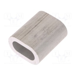 10 pcs : ZLA14 - Ferrule, aluminium, for rope, Ørope: 14mm, L: 49mm