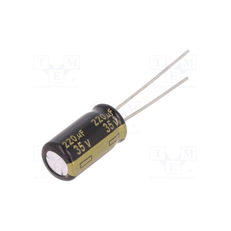20 pcs : EEUFM1V221L - Capacitor: electrolytic, low ESR, THT, 220uF, 35VDC, Ø8x15mm, ±20%