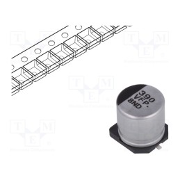 10 pcs : EEEFPV391UAP - Capacitor: electrolytic, low ESR, SMD, 390uF, 35VDC, Ø10x10.2mm