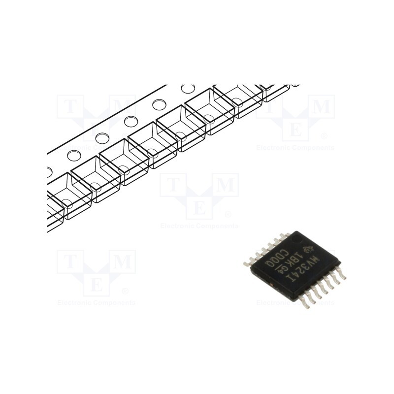 10 pcs : LMV324IPWR - IC: operational amplifier, 1MHz, 2.7÷5.5V, Ch: 4, TSSOP14, IB: 0.5uA