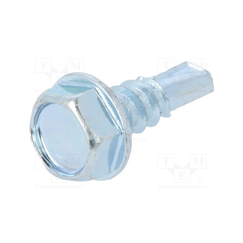 500 pcs : 1394657 - Screw, for metal, with flange, 4.2x13, Head: hexagonal, 7mm, zinc