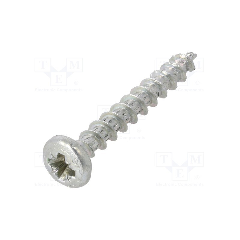 500 pcs : 1083414 - Screw, 4x30, Head: cheese head, Pozidriv, PZ2, steel, zinc, SPAX®