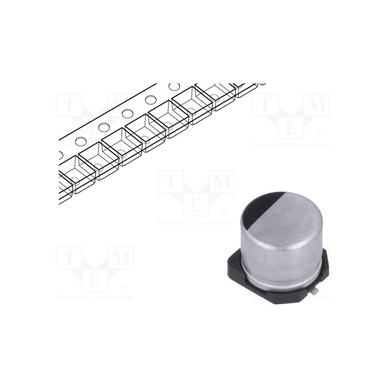 20 pcs : EEEFT1E101AP - Capacitor: electrolytic, low ESR, SMD, 100uF, 25VDC, Ø6.3x5.8mm