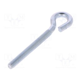 50 pcs : HO.6.80 - Hook, ring, steel, zinc, 80mm