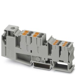20 pcs - Phoenix Contact PTU 35/4X6/6X2.5 Series Grey DIN Rail Terminal Block, 1.5 - 50mm², Push In Termination