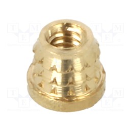 100 pcs : 073M1.6 - Threaded insert, brass, M1,6, BN 37901, L: 2mm, MULTISERT®