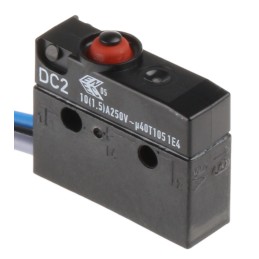 1 pcs - ZF Button Micro Switch, Pre-wired Terminal, 10.1 A @ 250 V ac, SPDT, IP6K7
