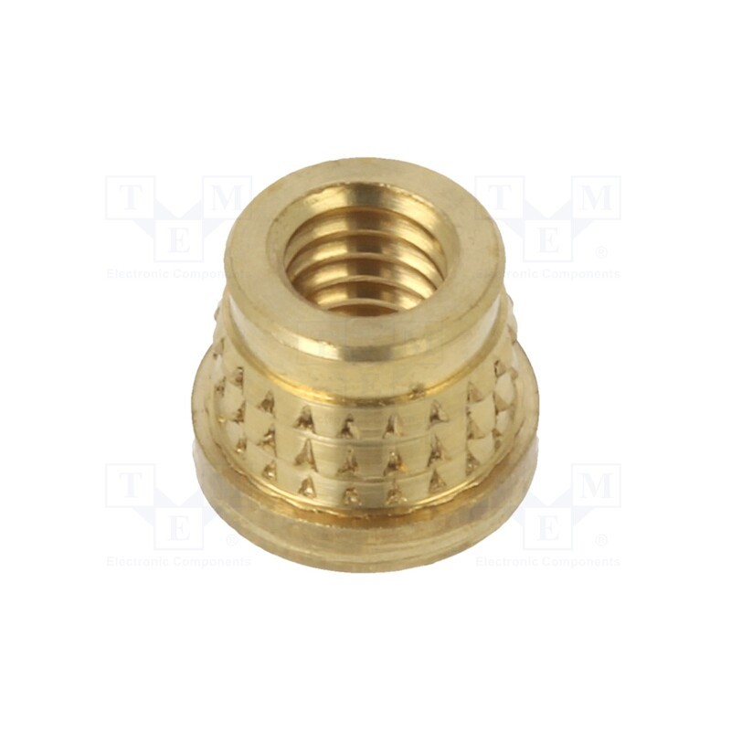 100 pcs : 073M3.5 - Threaded insert, brass, M3,5, BN 37901, L: 4.1mm, MULTISERT®