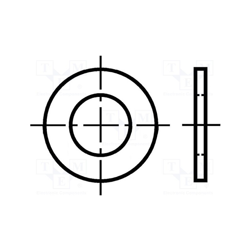 100 pcs : 1405284 - Washer, round, M7, D14mm, h1.6mm, pressboard, BN 1077
