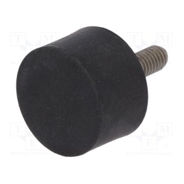 10 pcs : DVA.4-25-15-SST-M6-18-55 - Vibroisolation foot, Ø: 25mm, H: 15mm, Shore hardness: 55±5, 797N