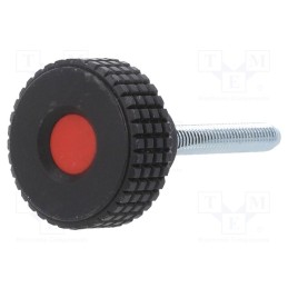 10 pcs : MBT.30 P-M6X40-C6 - Knob, Ø: 31mm, Ext.thread: M6, 40mm, H: 24mm, technopolymer PP, MBT-P