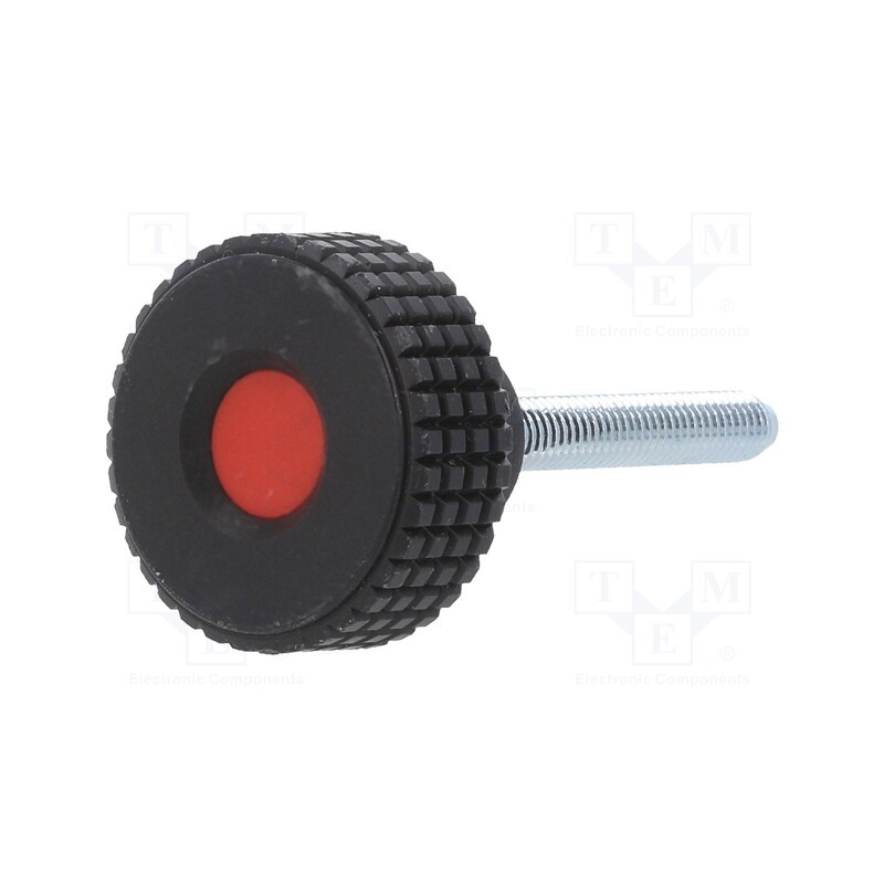 10 pcs : MBT.30 P-M6X40-C6 - Knob, Ø: 31mm, Ext.thread: M6, 40mm, H: 24mm, technopolymer PP, MBT-P