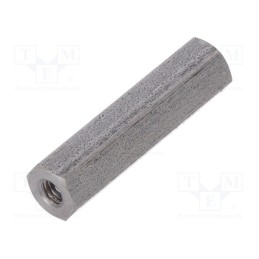 50 pcs : 142X20 - Screwed spacer sleeve, 20mm, Int.thread: M2,5, hexagonal