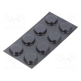 100 pcs : 7000052063 - Self-adhesive foot, H: 4.1mm, black, polyurethane, Dim: Ø19.1mm