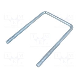 10 pcs : CBTC..8..77.136 (2 1/2') - U-bolt, C, 1.25, steel, zinc, Thread len: 70mm, Int.width: 77mm