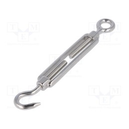 10 pcs : SCI-C-M6-A4 - Turnbuckle, acid resistant steel A4, for rope, hook/eye, Ø: 10mm