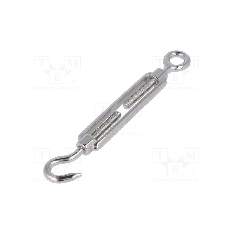 10 pcs : SCI-C-M6-A4 - Turnbuckle, acid resistant steel A4, for rope, hook/eye, Ø: 10mm