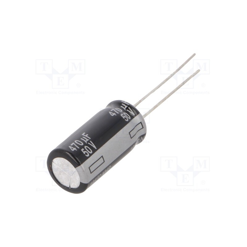 10 pcs : ECA1HHG471 - Capacitor: electrolytic, THT, 470uF, 50VDC, Ø10x20mm, Pitch: 5mm