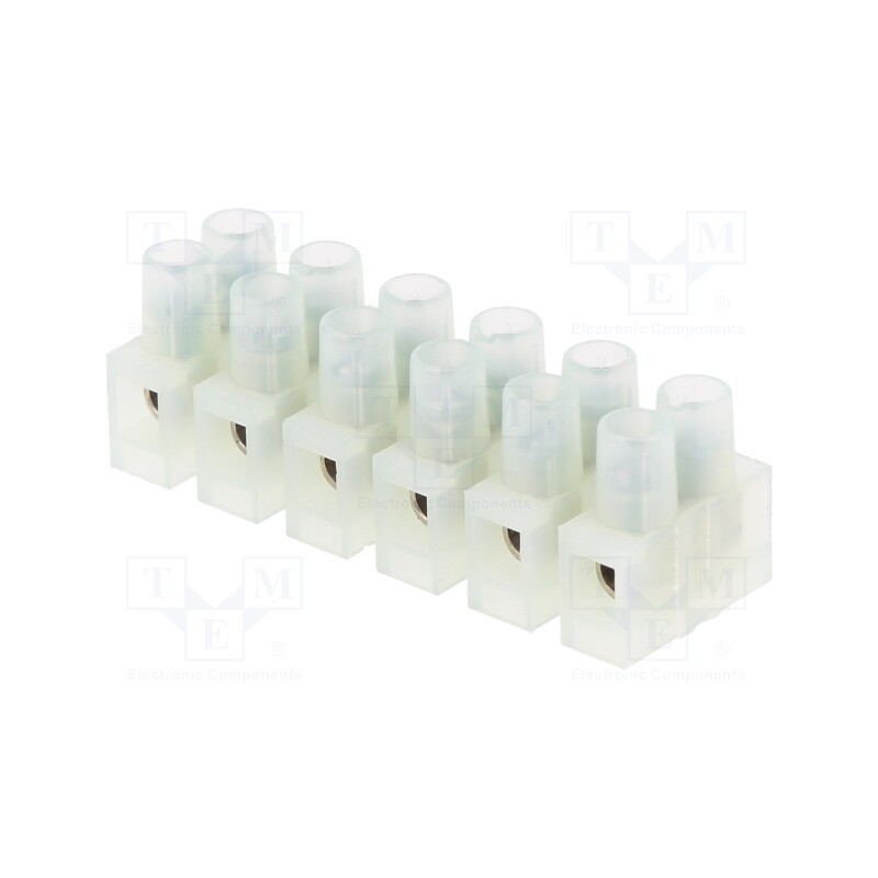 10 pcs : BM 92CS6 - Terminal block, screw terminal, 2.5mm2, 250V, ways: 6, natural