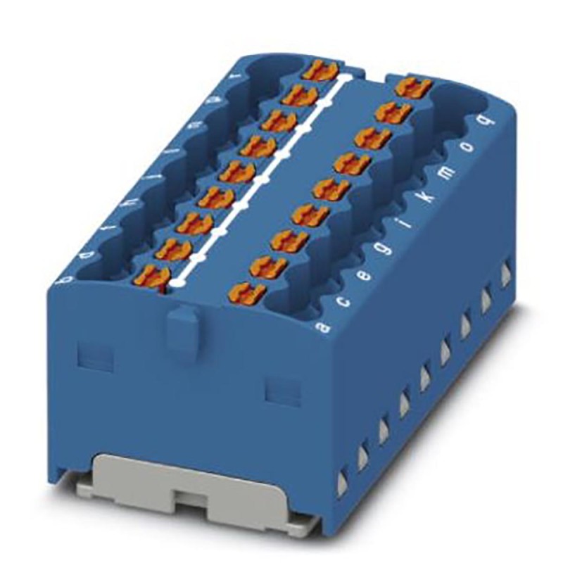 20 pcs - Phoenix Contact Distribution Block, 18 Way, 2.5mm², 17.5A, 450 V, Blue