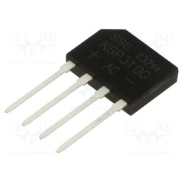 10 pcs : KBP310GTB - Bridge rectifier: single-phase, Urmax: 1kV, If: 3A, Ifsm: 80A, flat