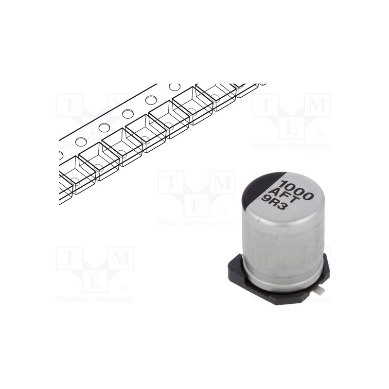 10 pcs : EEEFT1A102AP - Capacitor: electrolytic, low ESR, SMD, 1000uF, 10VDC, Ø8x10.2mm
