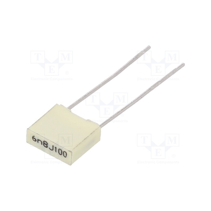 50 pcs : R82EC1680DQ50J - Capacitor: polyester, 6.8nF, 63VAC, 100VDC, 5mm, ±5%, 7.2x2.5x6.5mm