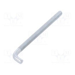 50 pcs : HP.6.90 - Hook, straight, steel, zinc, Thread len: 74mm, Overall len: 90mm