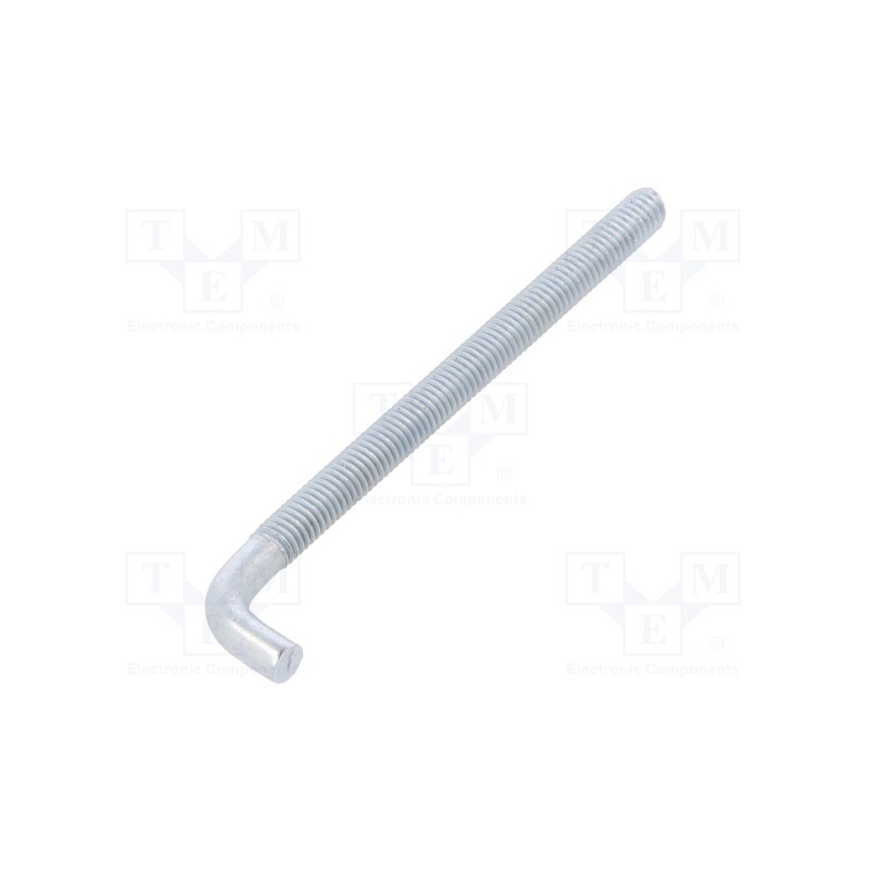 50 pcs : HP.6.90 - Hook, straight, steel, zinc, Thread len: 74mm, Overall len: 90mm