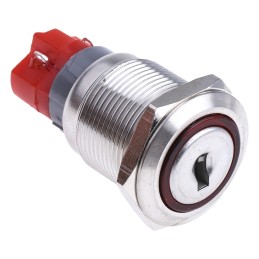 1 pcs - IP40 Key Switch, SPDT, 5 A 2-Way