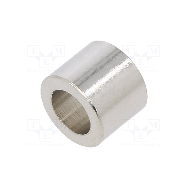 50 pcs : 3110/6,2X08 - Spacer sleeve, 8mm, cylindrical, brass, nickel, Out.diam: 10mm