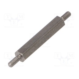 50 pcs : 442X25 - Screwed spacer sleeve, 25mm, Ext.thread: M2,5, hexagonal