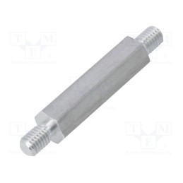 50 pcs : 438X30 - Screwed spacer sleeve, 30mm, Ext.thread: M5, hexagonal, aluminium